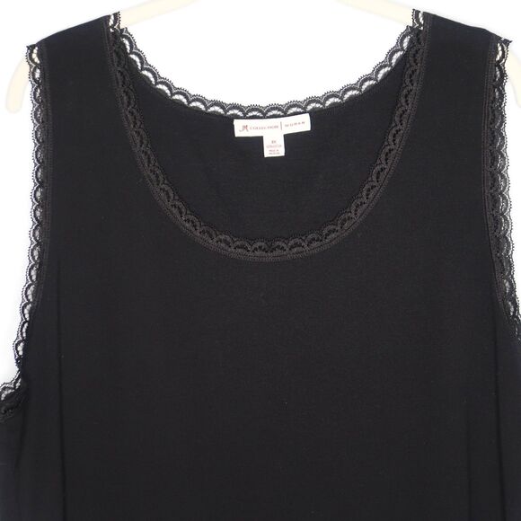 JM Collection Womens Tank Top Plus Size 3X Lace Trim Scoop Neck Office‎ - Picture 5 of 7